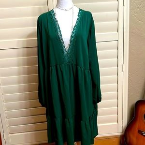 Beautiful hunter Christmas green color dress